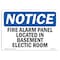 Signmission OSHA Sign, 7" H, Rigid Plastic, Fire Alarm Panel Located In Basement Electric Room Sign, Landscape OS-NS-P-710-L-12531 - alternate 1